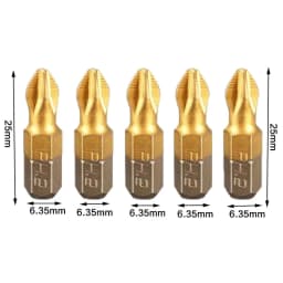 10pcs/Set 25mm Screwdriver Bits 1/4 Inch Titanium Coated Anti Slip Hex Shank PH2 Electric Screw Driver Bit Hand Tools