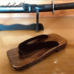 WHOHOLL Geta Summer Men‘s Slippers Flip-flops Wooden Slippers Japanese Geta Clogs Shoes Cosplay Costumes Shoes Slides