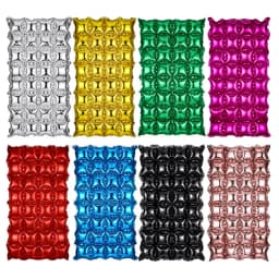 4Pcs Sequin Foil Balloons for Party Decorations Gold Silver Rose Gold Double Row Square Backdrop Balloons for Birthday Decor