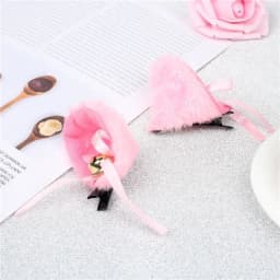 Hot Sweet Lovely Anime Lolita Cosplay Fancy Neko Cat Ears Hair Clip Black with Bell Fur Headwear Party Costume Hair Accessories