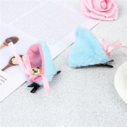 Hot Sweet Lovely Anime Lolita Cosplay Fancy Neko Cat Ears Hair Clip Black with Bell Fur Headwear Party Costume Hair Accessories