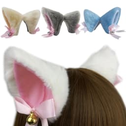 Hot Sweet Lovely Anime Lolita Cosplay Fancy Neko Cat Ears Hair Clip Black with Bell Fur Headwear Party Costume Hair Accessories