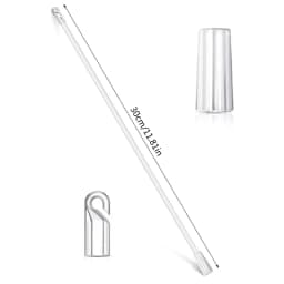 Venetian Blinds Pulling Rod with Replacement Rod Heads Set Accessory for Transparent Curtain Vertical Wand Supplies Kit Accesso