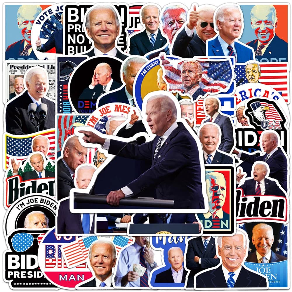 10/30/50pcs Cartoon Funny Joe Biden Harris Stickers for Laptop Guitar Luggage Skateboard Kids Sticker Decals DIY Graffiti Toy