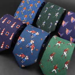 New Mens Tie Cotton Handmade Sports Bird Badge Pattern Neck Tie Novelty Casual Thick Skinny Male Cravat Daily Wear Accessory