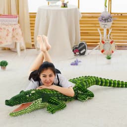 105-195cm Giant Stuffed Animal Real Life Alligator Plush Toy Simulation Crocodile Dolls Kawaii Pillow for Boys Xmas Gifts