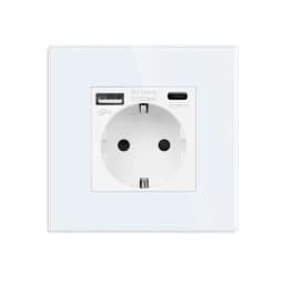 Bingoelec Single Socket Crystal Glass Panel 16A Double Wall Power Outlet Triple Wall Socket