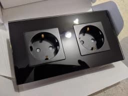 Bingoelec Single Socket Crystal Glass Panel 16A Double Wall Power Outlet Triple Wall Socket