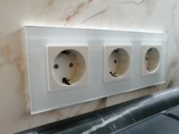 Bingoelec Single Socket Crystal Glass Panel 16A Double Wall Power Outlet Triple Wall Socket