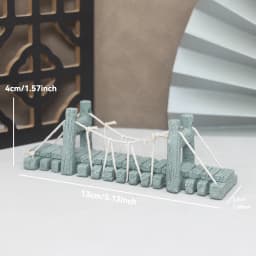 Miniature Sand Stones Bridge Figurine Boat DIY Terrarium Ornaments Fairy Garden Bonsai Rockery Lanscaping for Room Decoration