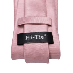 Hi-Tie Designer Rose Gold Pink Solid Wedding Tie For Men Handky Cufflink Mens Necktie Fashion Business Party Dropshiping
