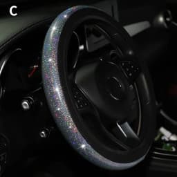 37/38mm Universal Car Steering Wheel Cover PU Leather Rhinestones Imitation diamond Case Auto Interior Decor Styling