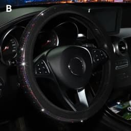 37/38mm Universal Car Steering Wheel Cover PU Leather Rhinestones Imitation diamond Case Auto Interior Decor Styling