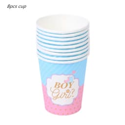Pink Blue Boy Or Girl Gender Reveal Baby Shower Party Disposable Tableware Set Paper Plates Cups Banner Balloon Decoration
