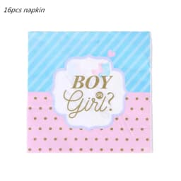 Pink Blue Boy Or Girl Gender Reveal Baby Shower Party Disposable Tableware Set Paper Plates Cups Banner Balloon Decoration