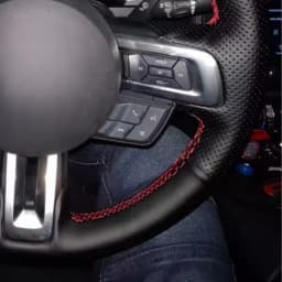 Car Steering Wheel Cover Customized Black Artificial Leather Car Accessories For Ford Mustang 2015-2019 / Mustang GT 2015-2019