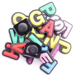 Single Sale 1PCS Kawaii Colorful 26 Alphabet Letter PVC Shoe Charms Slipper Accessories Sandals Shoes Decoration Holiday Present