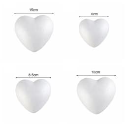 4/6/8.5/10/15cm New Heart Foam Mould White Craft Balls Modelling Polystyrene Wedding Decor DIY Ball Toys Party Decor