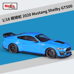 Maisto 1:18 2020 Mustang Shelby GT500 Ford Blue Sports Car Static Die Cast Vehicles Collectible Model Car Toys
