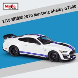 Maisto 1:18 2020 Mustang Shelby GT500 Ford Blue Sports Car Static Die Cast Vehicles Collectible Model Car Toys