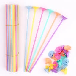 10-30pcs 42cm Balloon Stick With Cup White/Gold/Sliver/Macaron Color Holder Wedding Birthday Party Decor Latex Balls Accessories