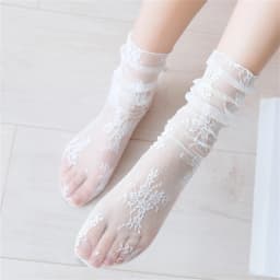 Girls' Fashion Summer Hollow Out Soft Fresh Lace Flower Chic Socks Ladies Breathable Mesh Thin Sokken Dropship