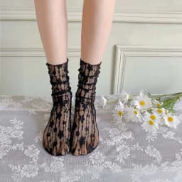 Girls' Fashion Summer Hollow Out Soft Fresh Lace Flower Chic Socks Ladies Breathable Mesh Thin Sokken Dropship
