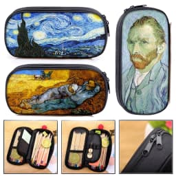 Van Gogh SunflowerThe Starry Night Paint Pencil Case Women Classic Oil Painting Stationary Bags Pencil Box School Supplies