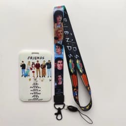 Friends ID Card Holder Lanyard Men's Door Badge Holders Neck Strap Key Chain Business Card Protector Key Rings