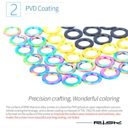 RISK 10pcs Bicycle M5/M6 Titanium Flat Washer Universal Bike Bolts Gasket Lightweight 5mm 6mm Mountain Road Bike Bolts Spacer