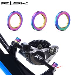 RISK 10pcs Bicycle M5/M6 Titanium Flat Washer Universal Bike Bolts Gasket Lightweight 5mm 6mm Mountain Road Bike Bolts Spacer