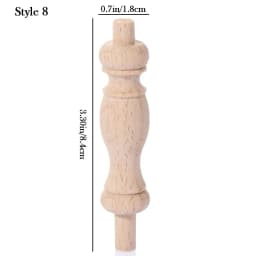 Rubber Wood Furniture Foot Legs Wood Carved European Cabinet Foot Vintage Home Decor Flower Ornament Furniture Decoration