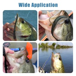 25Pcs Weighted Jig Head Worm Hooks Offset Curved Crank Barbed Wide Gap Bass Fishing Texas Rig Hook for Saltwater Freshwater