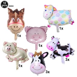 10pcs/lot Mini Cow Balloons Cow Head Foil Balloons Baby Shower Decorations Farm Theme Animal Birthday Party Supplies
