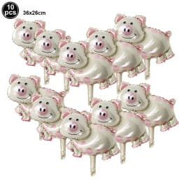 10pcs/lot Mini Cow Balloons Cow Head Foil Balloons Baby Shower Decorations Farm Theme Animal Birthday Party Supplies