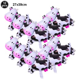 10pcs/lot Mini Cow Balloons Cow Head Foil Balloons Baby Shower Decorations Farm Theme Animal Birthday Party Supplies