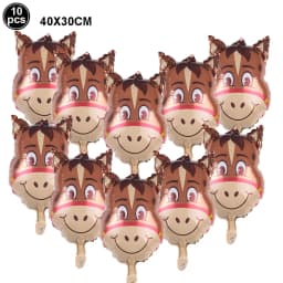10pcs/lot Mini Cow Balloons Cow Head Foil Balloons Baby Shower Decorations Farm Theme Animal Birthday Party Supplies