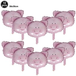 10pcs/lot Mini Cow Balloons Cow Head Foil Balloons Baby Shower Decorations Farm Theme Animal Birthday Party Supplies