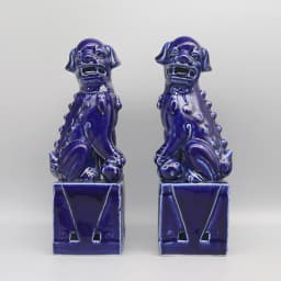 Pair of Foo Dogs, Fu Dogs, Buddha Dogs, Chinese Guardian Lions, Ceramic Sculpture, Home Decoration