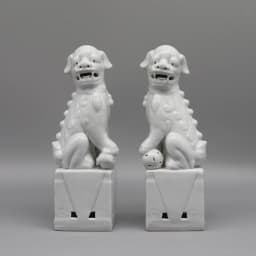 Pair of Foo Dogs, Fu Dogs, Buddha Dogs, Chinese Guardian Lions, Ceramic Sculpture, Home Decoration