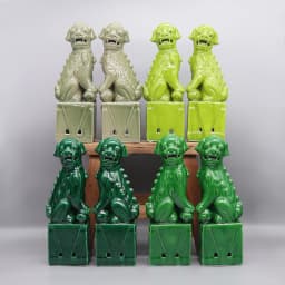 Pair of Foo Dogs, Fu Dogs, Buddha Dogs, Chinese Guardian Lions, Ceramic Sculpture, Home Decoration