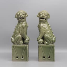 Pair of Foo Dogs, Fu Dogs, Buddha Dogs, Chinese Guardian Lions, Ceramic Sculpture, Home Decoration