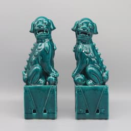 Pair of Foo Dogs, Fu Dogs, Buddha Dogs, Chinese Guardian Lions, Ceramic Sculpture, Home Decoration
