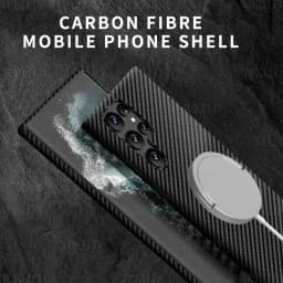 Ultra Slim Fit Carbon Fiber Texture Pattern PC Case For Samsung Galaxy S25 Ultra S24 Plus Business Shockproof Phone Cover Conque