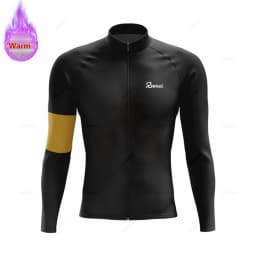 New Winter Rvouei Cycling Clothing Men's Thermal Fleece Bicycling Clothing Set Outdoor MTB Bike Bib Pants Ropa Maillot Ciclismo