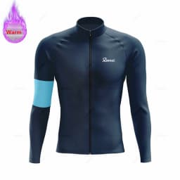 New Winter Rvouei Cycling Clothing Men's Thermal Fleece Bicycling Clothing Set Outdoor MTB Bike Bib Pants Ropa Maillot Ciclismo