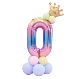 14 Pcs Gradient Rainbow 32 Inch Foil Birthday Balloons Number Balloons 0-9 Birthday Party Decorations Kids Baby Shower Balloons