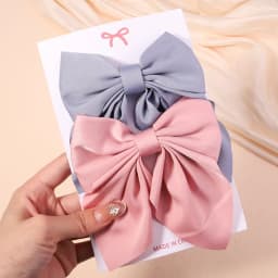 2Pcs/set Women Girls Sweet Print Bows Hair Clips Hairpins Ribbon Barrettes Duckbill Clip Headwear Female Summer Hair Accessories