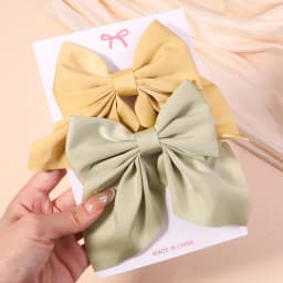 2Pcs/set Women Girls Sweet Print Bows Hair Clips Hairpins Ribbon Barrettes Duckbill Clip Headwear Female Summer Hair Accessories