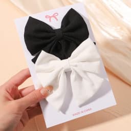 2Pcs/set Women Girls Sweet Print Bows Hair Clips Hairpins Ribbon Barrettes Duckbill Clip Headwear Female Summer Hair Accessories